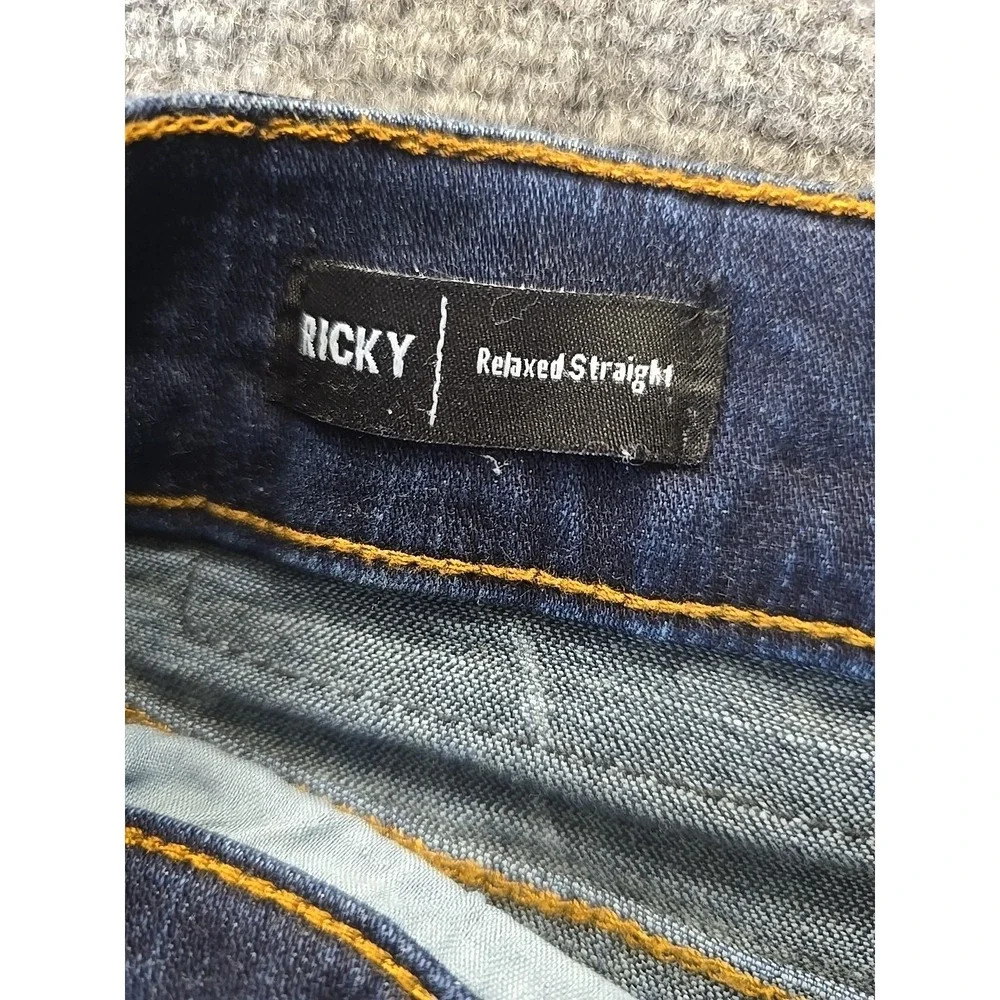 True Religion Jeans Mens 34x31 Ricky Relaxed Straight Blue Denim